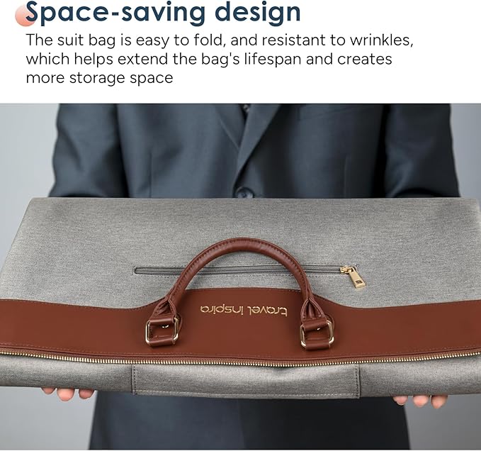 travel inspira Convertible Garment Bag 2 in 1 Carry On Garment Duffle Weekender 45L with Extended Shoe Compartment, Waterproof Nylon, Hanging Hook for Travel Business Men, Army Green