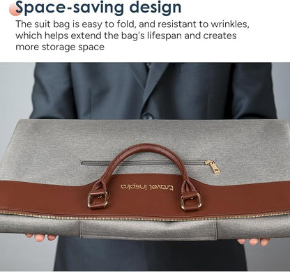 travel inspira Convertible Garment Bag 2 in 1 Carry On Garment Duffle Weekender 45L with Extended Shoe Compartment, Waterproof Nylon, Hanging Hook for Travel Business Men, Army Green