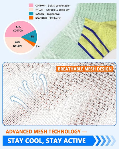 5 Pairs Copper Compression Socks for Women & Men - Ankle Plantar Fasciitis Arch Support Running Socks for Athletic