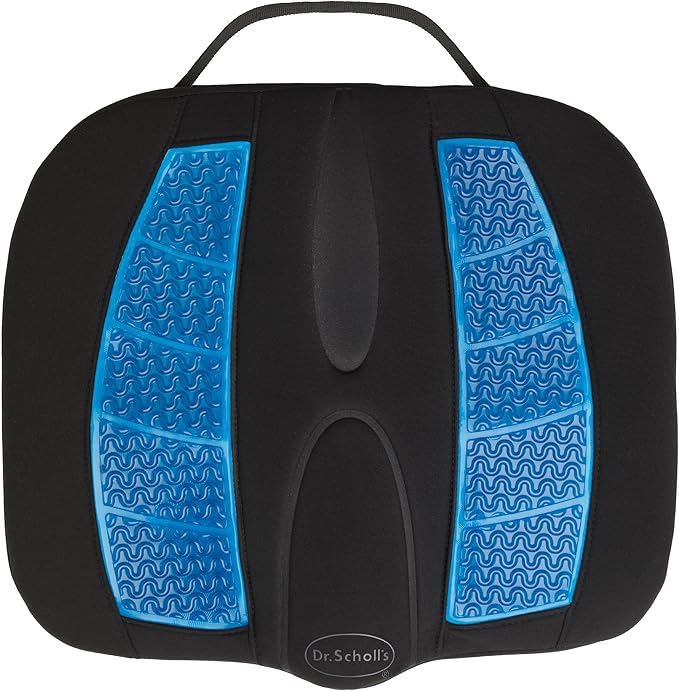 Dr. Scholl's Massaging Gel Posterior Seat Cushion for Car, Office, Home — Black