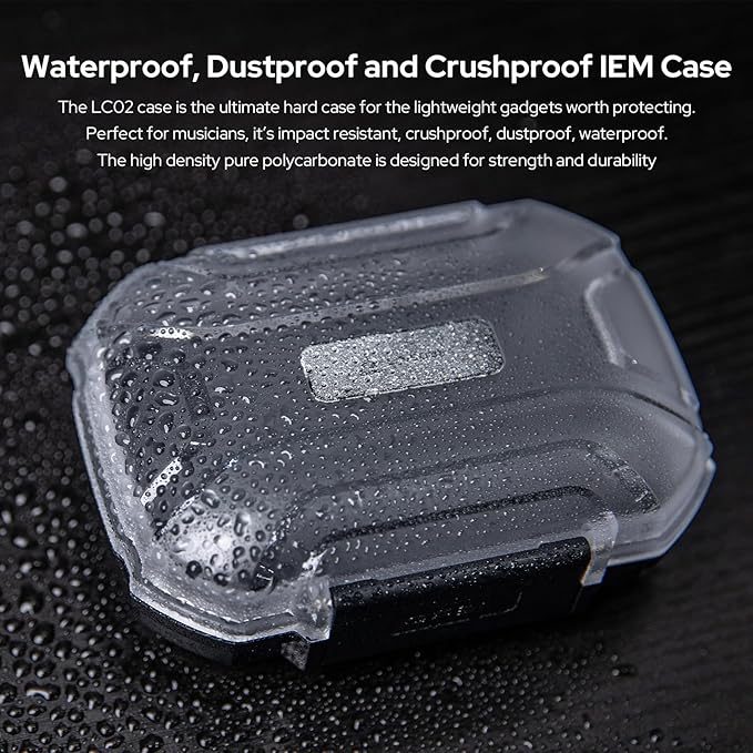 Linsoul LC02 in Ear Monitor Case, Portable Earbud Hard Case, Waterproof Earphone Storage Box, Travel Carrying Case for Headphones and IEM Cables, Fit for ZS10 PRO Cadenza Supermix4 Hype4 Zero:2 Zonie