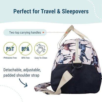 Wildkin Kids Overnighter Duffel Bag – Carry-On Size, Ideal for School & Sleepovers – Horse Dreams
