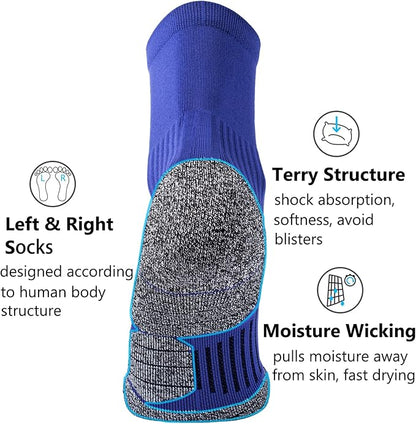 CWVLC Compression Athletic Quarter Socks Cushioned for Men Women