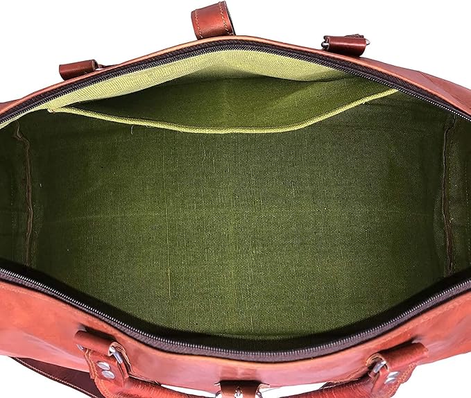 Leather Duffle Bag for Men Luggage Handmade Travel Bag Carry On Luggage Weekender Bags Overnight Gym Sports Cabin Holdall Bag For Airplanes Men And Women (34 Inch Brown)