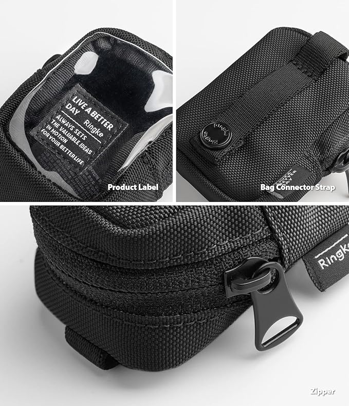 Ringke Mini Pouch Block, Small Bag for Universal Wireless Ear Buds, Durable Waterproof Keychain Backpack Accessories for AirPods Pro 3 & 2 & 1, AirPods 4 & 3 & 2 & 1 Case