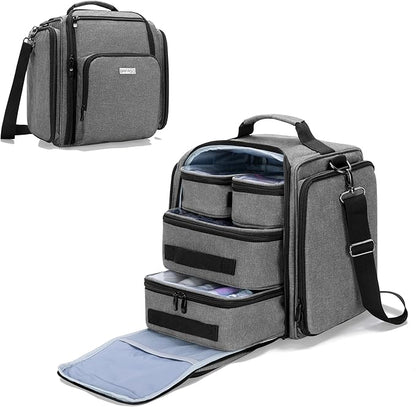 BAFASO Large Travel Toiletry Bag with 4 Removable Pouches, Multifunctional Makeup Bag Hair Bag for Toiletry and Makeup Supplies, Gray