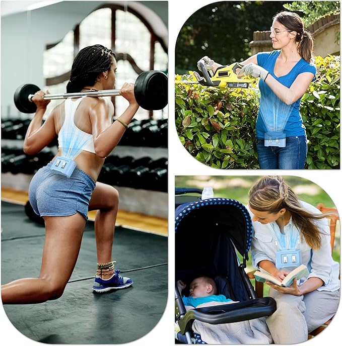 AMACOOL 14500mAh Portable Waist Fan, Strong Wind Power for Full Body Cooling Shirt Fan, 5 Speed Wearable Belt Clip on Fans, Battery Operated Personal Neck Fans for Outdoor Work Camping Travel