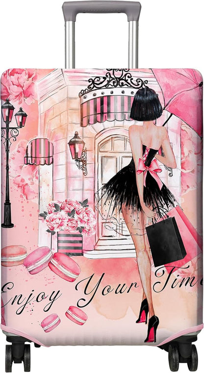 Travel Luggage Cover Suitcase Protector Fits 18-32 Inch Wheel Covers PatternedTravel Related Items Flower Luggage Protector Elastic XL