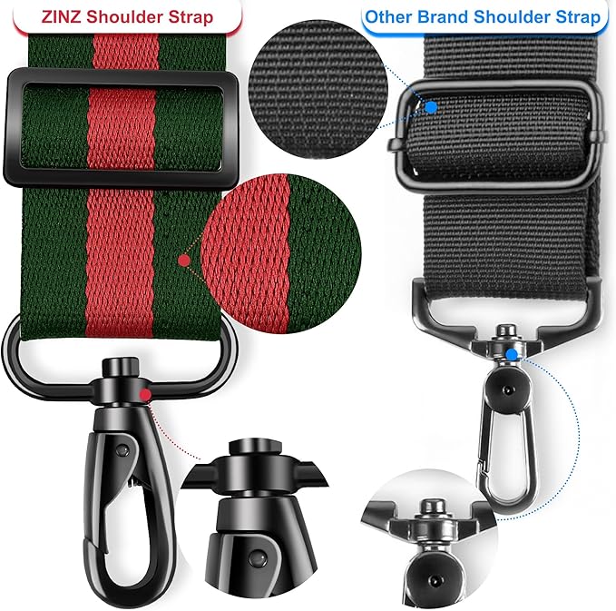 ZINZ 60" Universal Bag Strap with Ultra-thick Fixed Breathable Pad Adjustable Heavy-duty Shoulder Strap for Laptop bag Crossbody Luggage Gym Bag Camera Bag and more -TW01B04