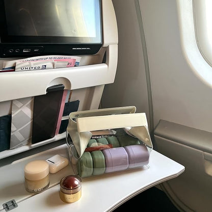 Cadence Parcel - Clear Kit with Magnetic Closure - Durable and Leak-Resistant Travel Toiletry Kit - TSA-Compliant & Modular Design - Hygiene Bag for Travel Essentials - 1 Qt - Ink