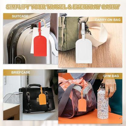 PATIKIL Leather Luggage Tag, 50 Pcs Luggage Tags Pu Bag Tags for Suitcases Airplane Travel Essentials, Black