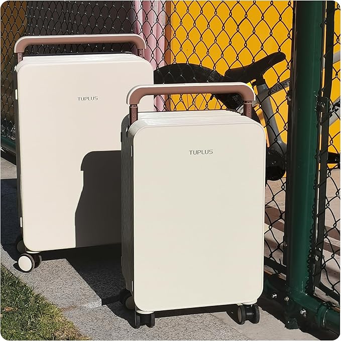 TUPLUS Suitcase ABS Hard Shell Luggage with 4 Spinner Wheels Hold Check in Travel Case, Balance Series