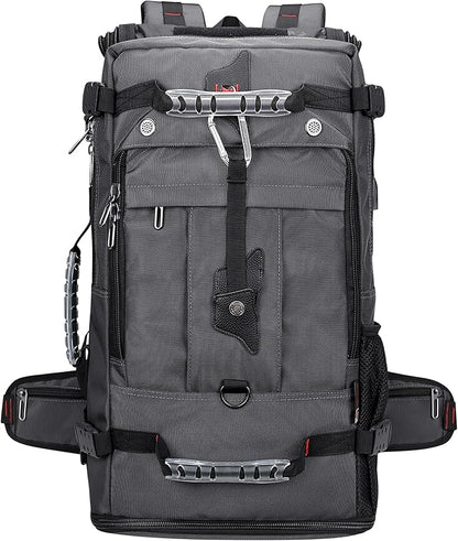 WITZMAN Travel Backpack for Men Convertible Duffle Luggage Bag fit 18 Inch Laptop Carry On Bags for Airplane (B681 Silvery Grey New)