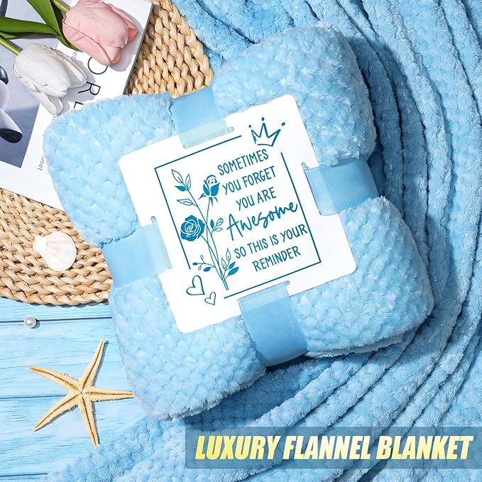 Birthday Gifts for Women Self Care Gifts Get Well Soon Gifts, Ocean Relaxing Spa Gifts Basket Care Package w/ Flannel Blanket 40 OZ Tumbler, Christmas Gifts for Mom Wife Grandma Friends Sisters Her