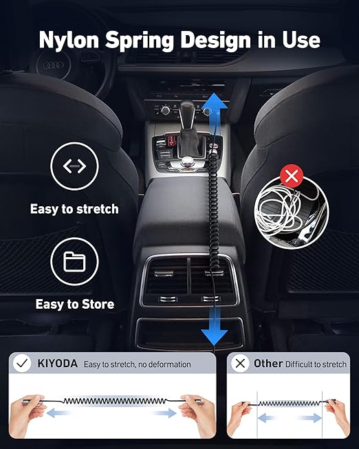 Coiled USB C to USB C and Lightning Cable 2 in 1, 3FT 2Pack Braided Cord Fast Charging Type C Car Charger for iPhone 17 16 15 14 13 12 11,iPad, Samsung Galaxy, Google Pixel, Moto, LG, TCL Phones