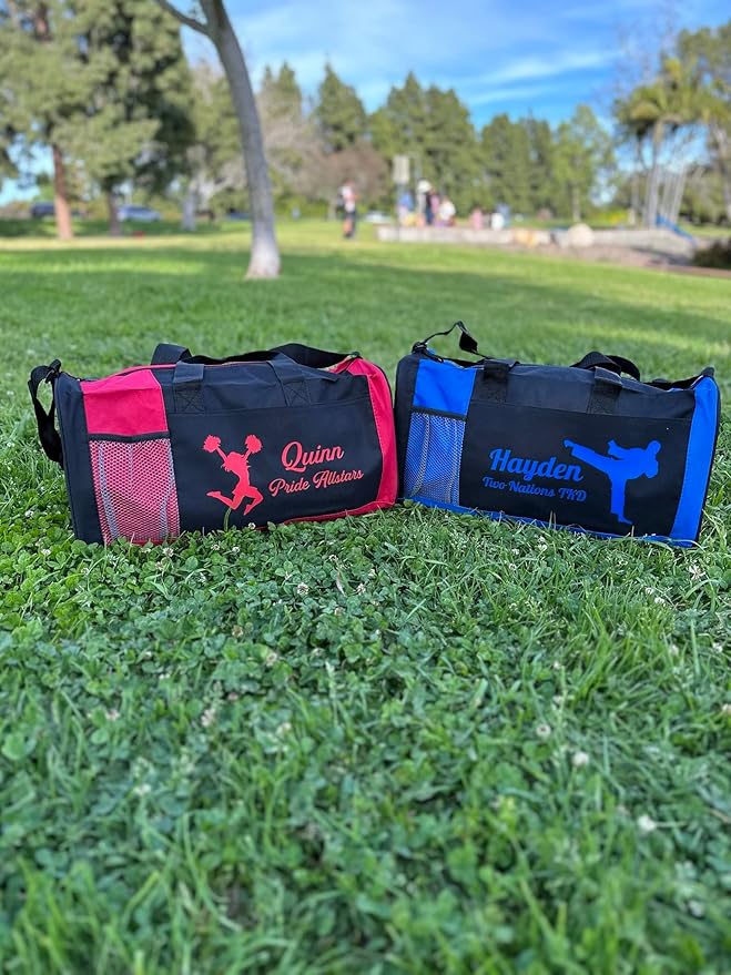 Personalized Kids 18 Inch Sport Duffel Bag With Custom Name & Text - Cheerleading