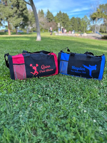 Personalized Kids 18 Inch Sport Duffel Bag With Custom Name & Text - Cheerleading
