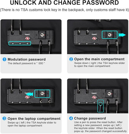 FENRUIEN 17 Inch Laptop Backpack for Men,Waterproof Anti Theft Computer Backpack with USB C Charging Port,Hardshell Gaming Laptop Bag,Black