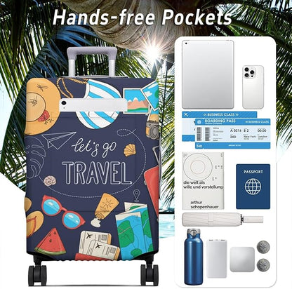 World Landmarks Travel Luggage Cover, Travel-Themed Suitcase Protector Stretchable, Washable Travel Suitcase Cover (XL for 29-32 Inch Luggage)