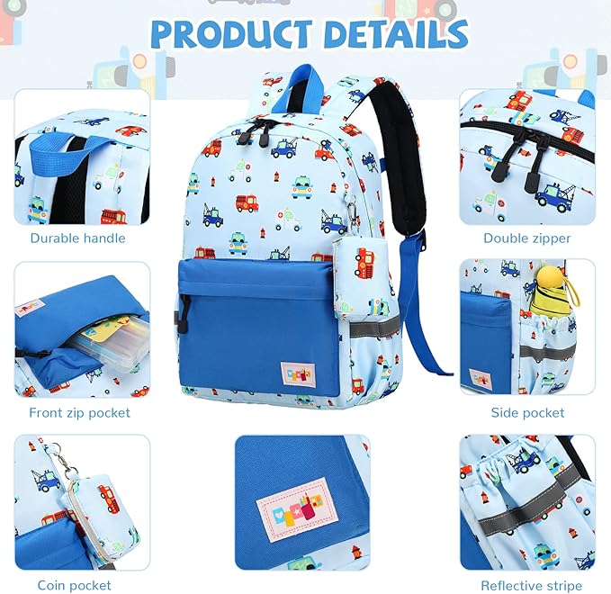 mygreen Toddler Backpack, Kids Backpack for Boys and Girls with Chest Strap