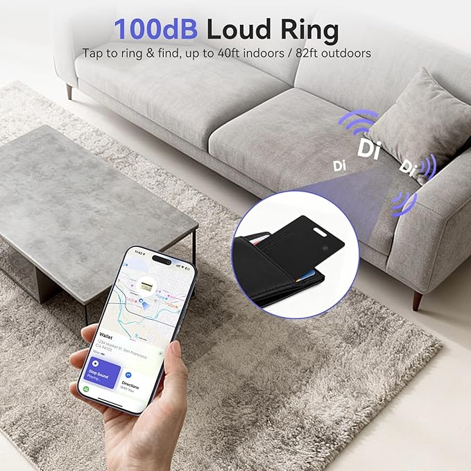 Wallet Tracker Card Air-Tag - for Android & iOS, Work with Google Find Hub & Apple Find My, 0.07in Slim Tracking Card, IP68 Waterproof Bluetooth Smart Item Locator for Wallet, Purse, Backpack, Luggage