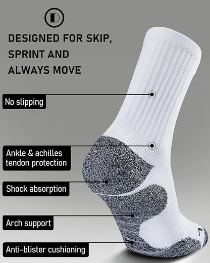 Elite Cushioned Compression Mid-crew Socks 4-Pack for Youth Women Men