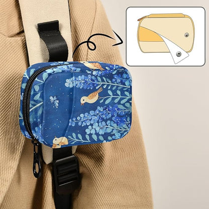 Bluebonnet Flowers and Birds Cute Pill Organizer 7 Day Large Capacity Pill Dispenser Case with 8 Pill Compartments Daily Pill Box Organizer Vitamin Holder Pill Bottle Organizer