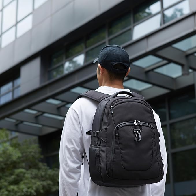 Amazon Basics Travel Laptop Backpack for 15.6 inch Laptop, Black