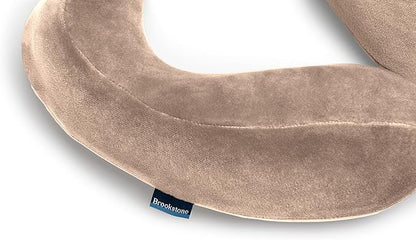 Brookstone Neck Travel Pillow - Lightweight Contoured Memory Foam Stuffable Travel Neck Pillow for Sleeping, Car, & Airplane, Size One Size, Soft Pink