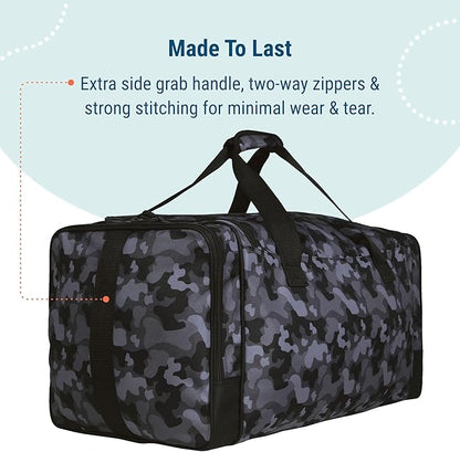 Wildkin Kids Weekender Duffel Bag – Carry-On Size for School, Travel, & Sleepovers