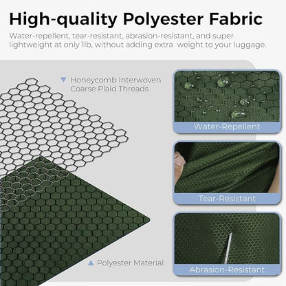 Fmeida 65L Duffle Bag with Shoes Compartment, Foldable Travel Duffel Bags for Men Women, Large Packable Travel Bag Water Repellent & Tear Resistant (Green)