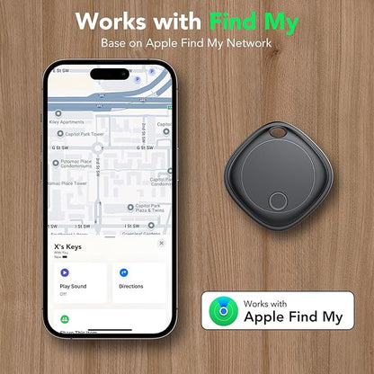 Air Tracker Tags-4 Pack, Bluetooth Tracker Works with Apple Find My APP (iOS Only), Bluetooth Air Tracker Tags Finder and Item Locator for Keys, Bags, Luggage, Wallet, Replaceable Battery