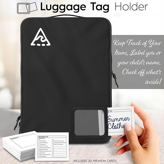 8-Piece Luxury Compression Packing Cubes & Bags for Travel – Maximize Space in Luggage with HybridMax Double-Capacity Design, 50 Luggage Tags, Deluxe Set, Lifetime Satisfaction Suitcase Organizer Bags