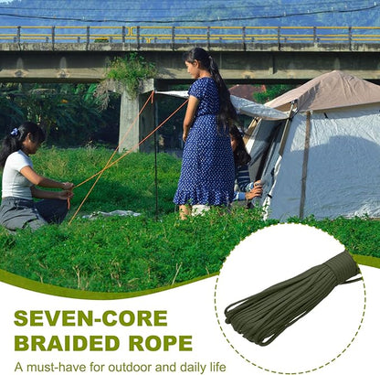 uxcell 4mm Nylon Rope, 10ft Portable Clothesline for Luggage and Backpack Tie Downs, Hanging Clothes, Swings, Camping and Mountaineering Tie Downs, Green