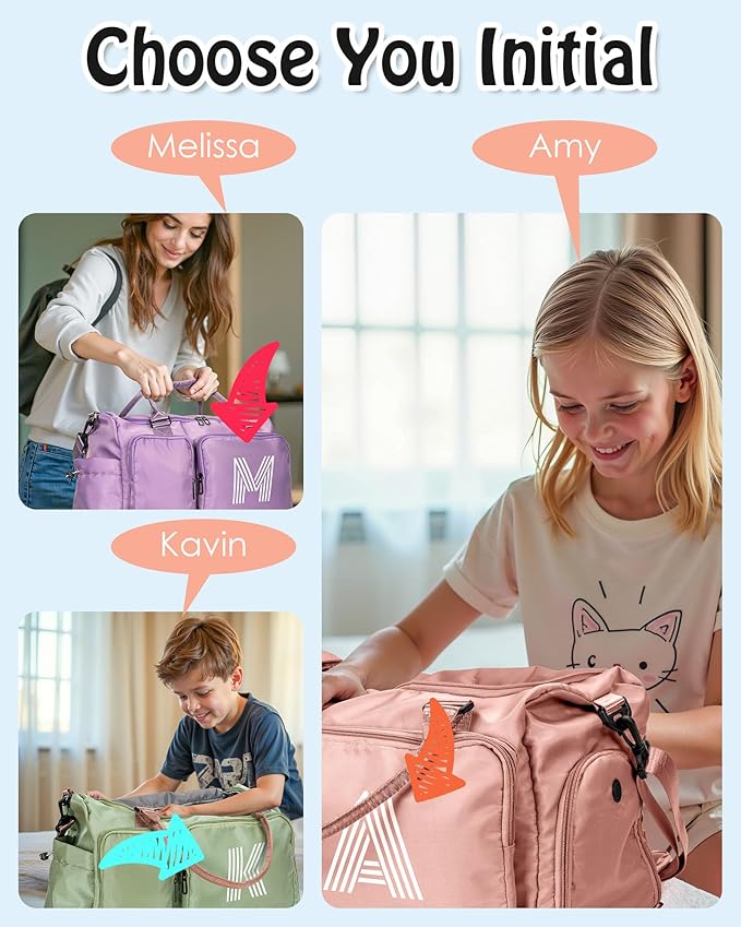 Girls Boys Birthday Gifts, Initial Travel Duffle Bag, Personalized Weekender Bag, Monogram Overnight Bag Gift for women,Birthday Gifts Personalized Gifts Bridesmaid Gifts