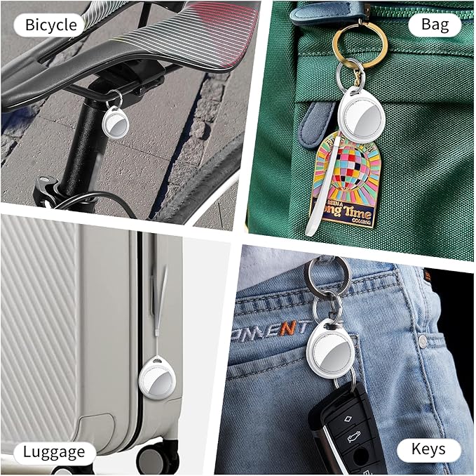 Tracker Tags-16 Pack, 5.3 Bluetooth Tracker Work with Apple Find My (iOS Only), 100dB Sound Finder, Smart Tags with Keychain/Lanyard, Item Finder for Luggage/Key/Suitcase, Replaceable Battery.