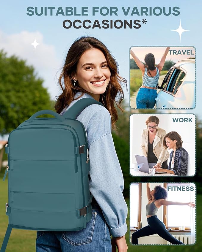 Travel Backpack For Women Men Airline Approved Carry On Backpack Flight Approved Waterproof Sports Luggage Backpack Casual Daypack Small Hiking Backpack