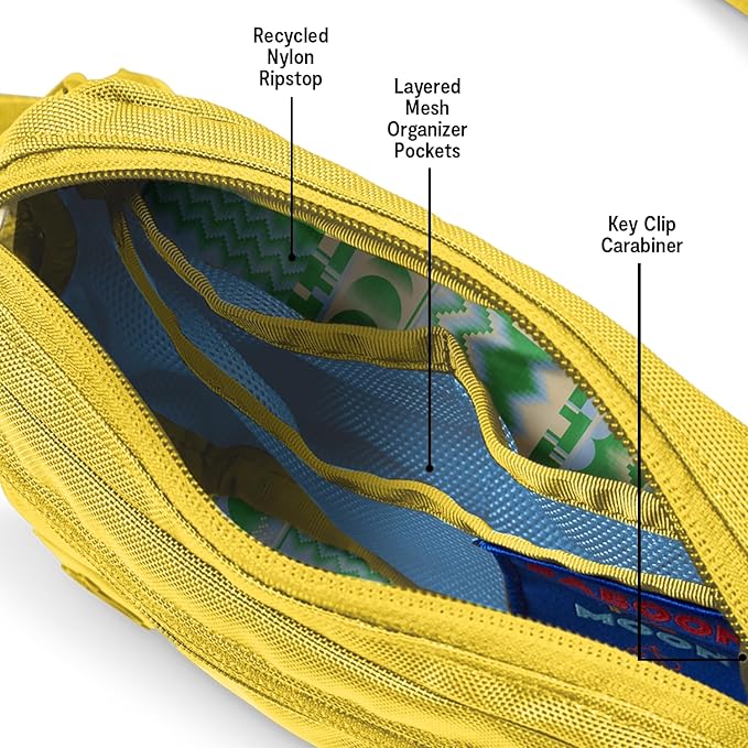 Baboon to the Moon Fanny Pack - Trendy, Compact, Water-Repellent Waist Bag in Multiple Colors and Sizes for Men and Women (Amber, Mini (1.5L))