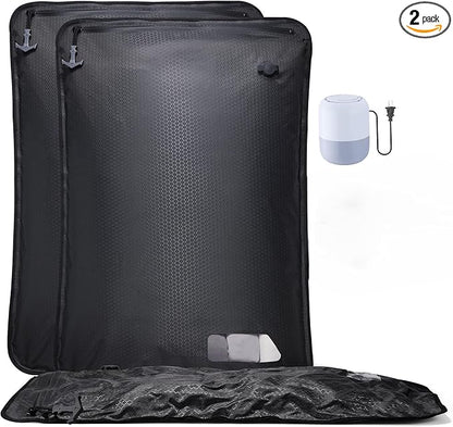 Essential Vacuum Bags for Travel Luggage with Electric Pump, Reusable Compression Bags for Checked Suitcases, Vacuum Seal Spacesaver for Cloth Packing(2Large+Pump)