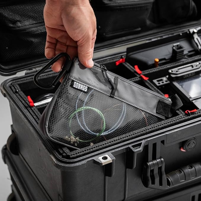 GOBAGS Production Zipper Bags - Electronics & Camera Accessories Bag - Cable organizer, Gear Accessory Pouch, Travel Camera Essentials (Small, Gray, 2 pack)