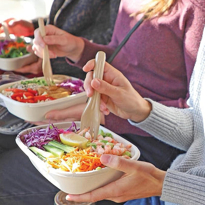 World Centric Compostable NoTree 6" Assorted Paper Cutlery with Napkin - FSC Certified with a Heat-Tolerant Coating - 250 Pack