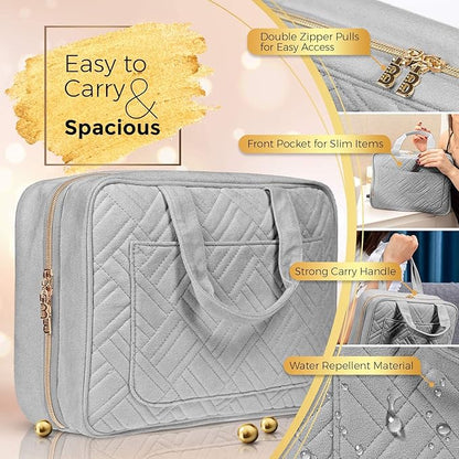 BOACAY Large Hanging Travel Toiletry Bag for Women, Makeup Bag, Bathroom & Shower Organizer Kit for Accessories, Cosmetics, Essentials