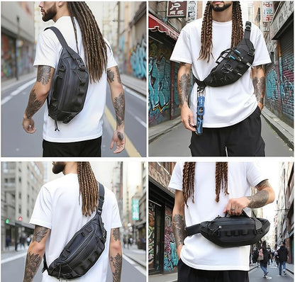 GORELAX Fanny Pack for Men, EDC Belt Bag with Anti-Theft Pocket, Adjustable Waist Pack Hiking Fishing(42"-59"Waist Strap)