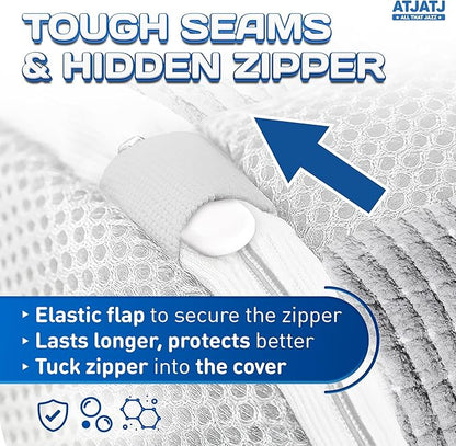 2-Pack Shoe Washing Machine Bag, 360° Deep Shoe Laundry Bag for Washer, Reusable Mesh Shoe Bag with Secure Zipper, Easy Clean Shoe Bag for Sneakers, Tennis Shoes & Gym Trainers