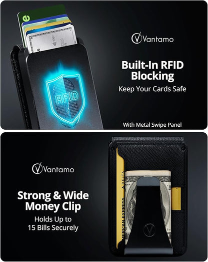 Vantamo Premium Wallet for Men with Money Clip & Card Holder, Compact & Slim Wallet with RFID,13 Cards, Perfect Gifts for Men