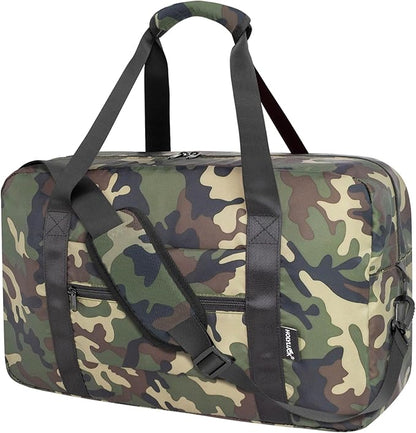 Foldable Travel Duffle Bag, Airlines Approved Carry On Bag Weekender Overnight Bag for Men Women, 40L (Green cmo)