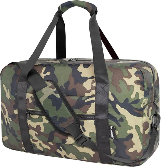 Foldable Travel Duffle Bag, Airlines Approved Carry On Bag Weekender Overnight Bag for Men Women, 40L (Green cmo)