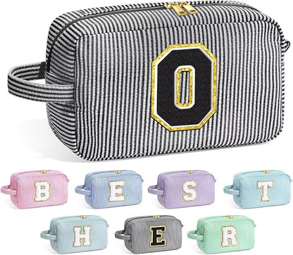 YOOLIFE Bridesmaid Proposal Gifts - Bridal Shower Gifts, Bridesmaid Gifts for Wedding Day, Initial Makeup Bags for Women O