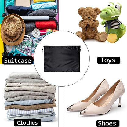 10 Pack Purse Dust Bags Large Silk Drawstring Dust Bag Cover for Handbag Shoe Storage(Black, M-19.6 × 15.7 in)