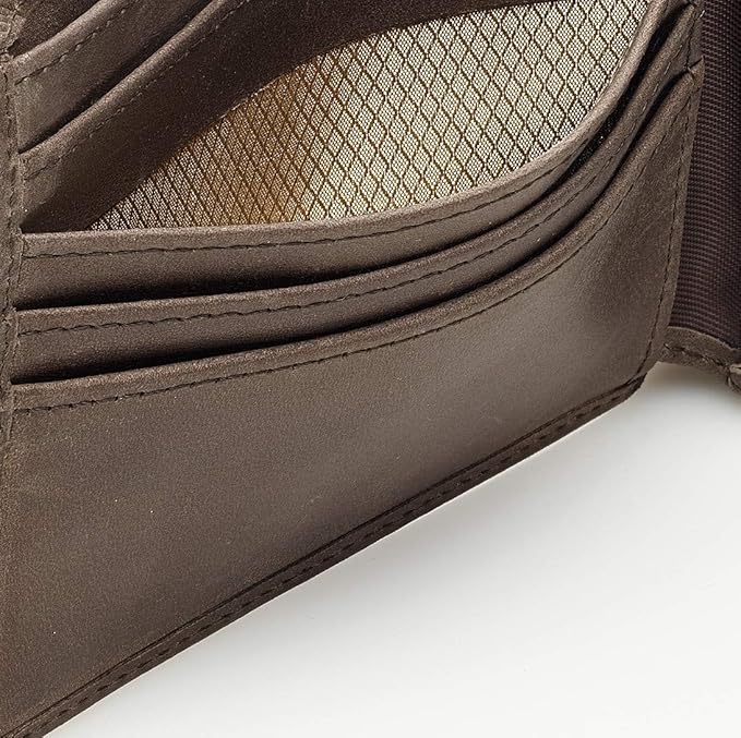Stealth Mode Leather Bifold Wallet for Men With ID Window and RFID Blocking
